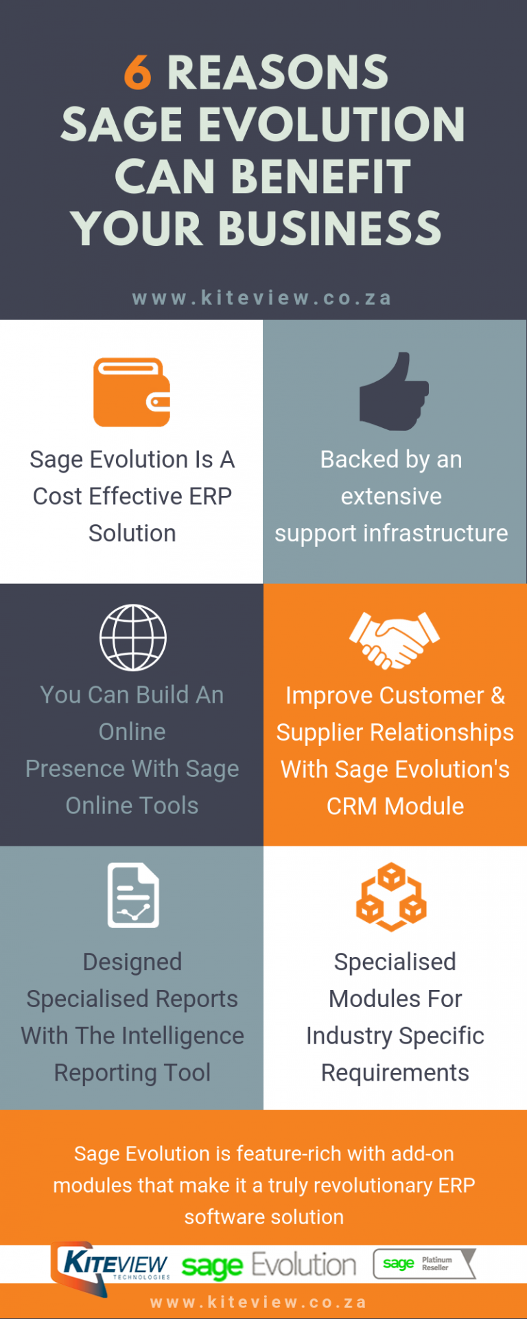 6 Reasons Why Sage Evolution Can Benefit Your Business Infographic