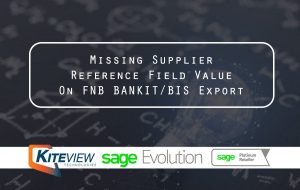 Missing Supplier Reference Field Value On FNB BANKIT/BIS Export