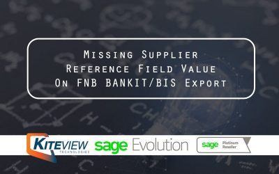 Missing Supplier Reference Field Value On FNB BANKIT/BIS Export