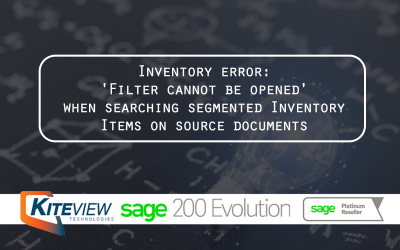 Inventory error: ‘Filter cannot be opened’ when searching segmented Inventory Items on source documents