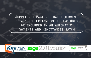 Suppliers: Factors that determine if a Supplier Invoice is included or excluded in Automatic Payments Batch