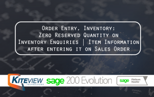 Order Entry | Inventory Zero: Reserved Quantity on Inventory Enquiries  Item Information after entering it on Sales Order